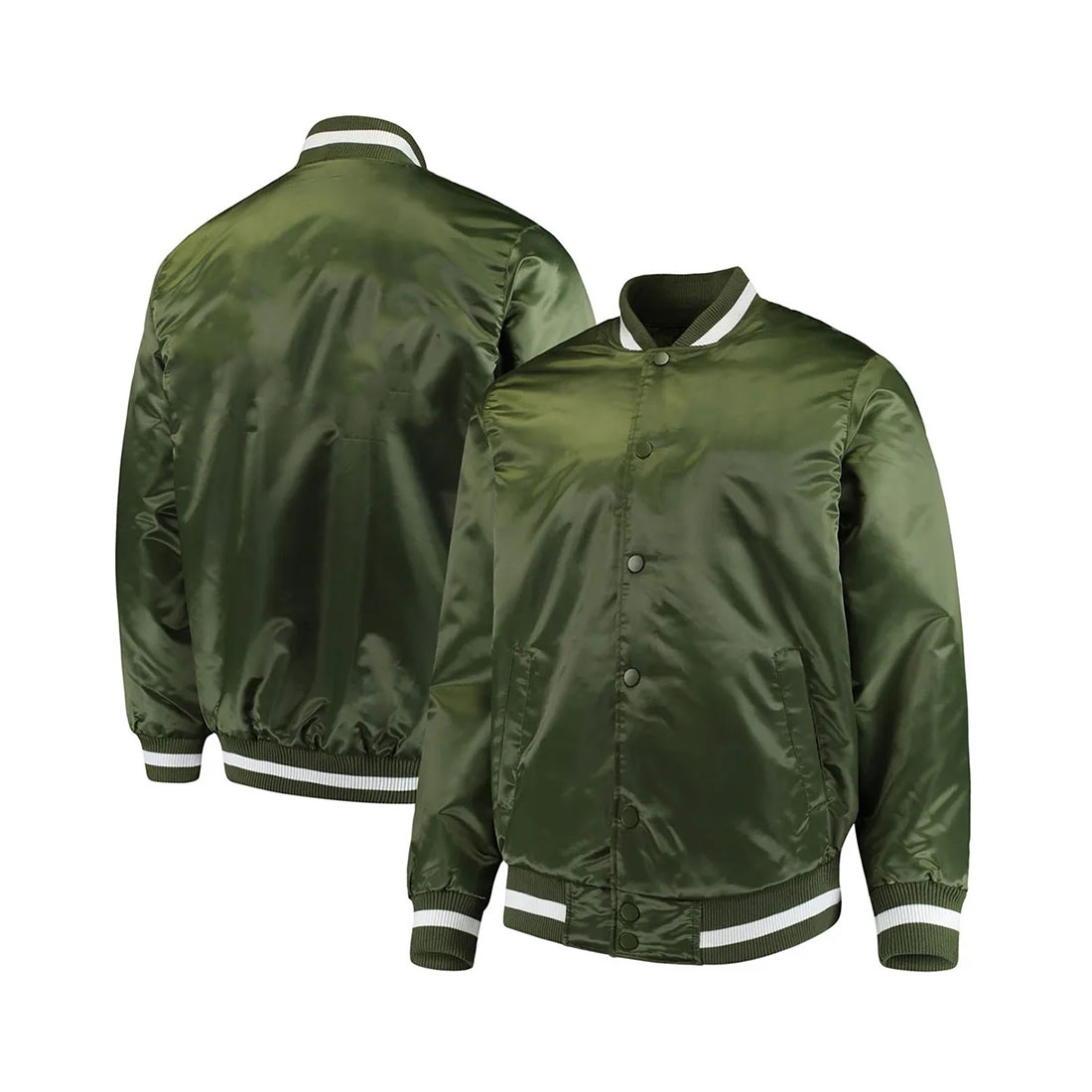 Vintage Custom Satin Army Green Jacket