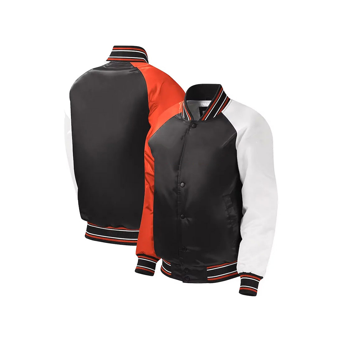 Custom Embroidered Satin Varsity Jacket for Men & Women with Front Logo Light Weight