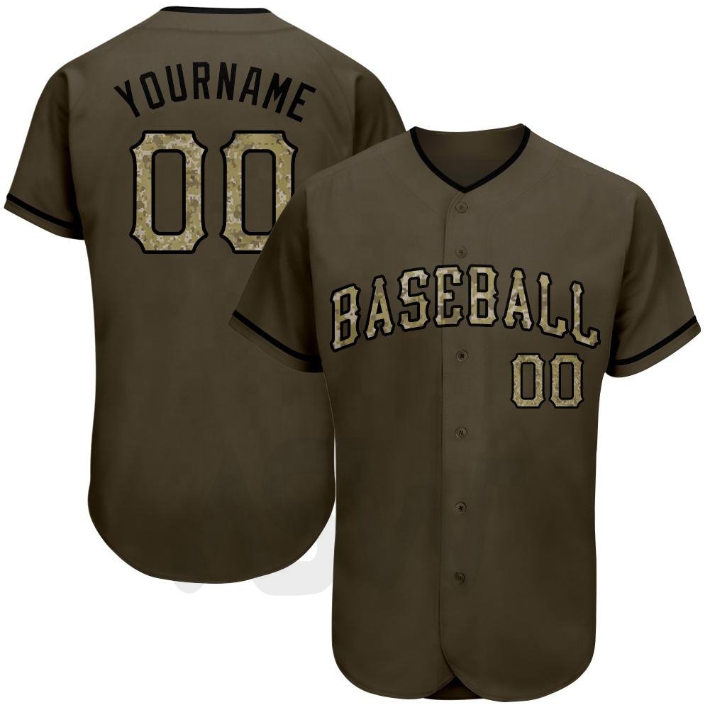 Sublimation Bolsa team design your own camouflage baseball uniform jersey for men