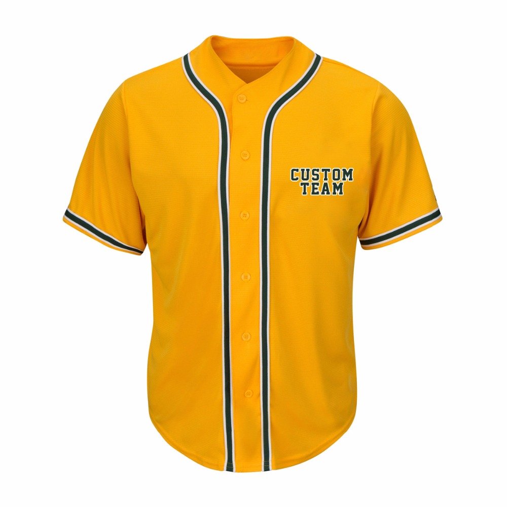 Custom Plain Breathable Satin Button Down Baseball Jersey Sports Uniform Baseball Shirts Jersey