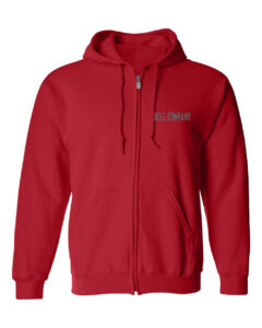 Custom Zipper Maroon Hoodie with Embossed Printing