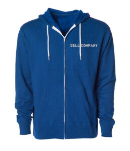 Custom Royal Blue Front left Chest logo Hoodie Zipper with Screen Printing