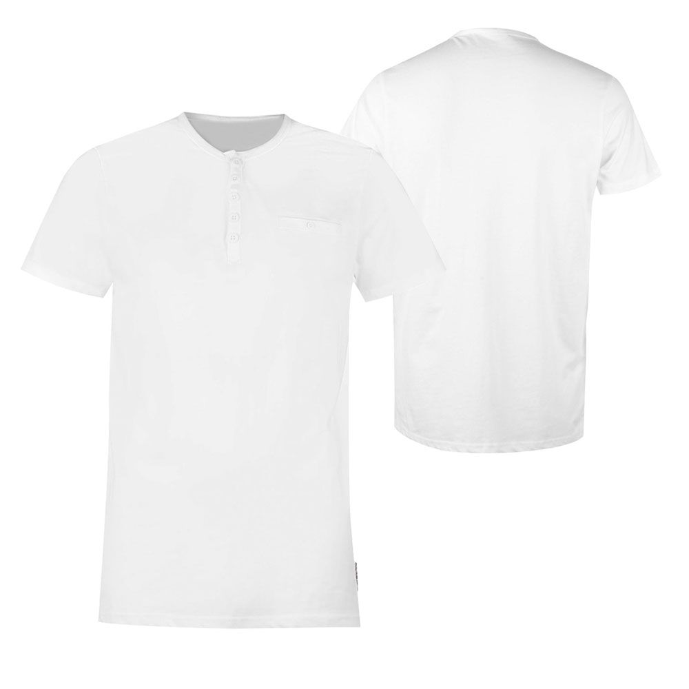 Men's Short-Sleeve Venice Burnout Notch Neck Cotton T-Shirt