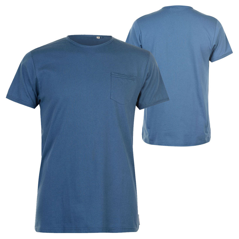 Men Comfort Blue Color Short Sleeve Front Pocket Tee