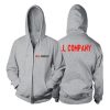 Custom Zipper Gray Hoodie with Printing