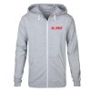 Custom Zipper Light Gray Hoodie with Screen Printing