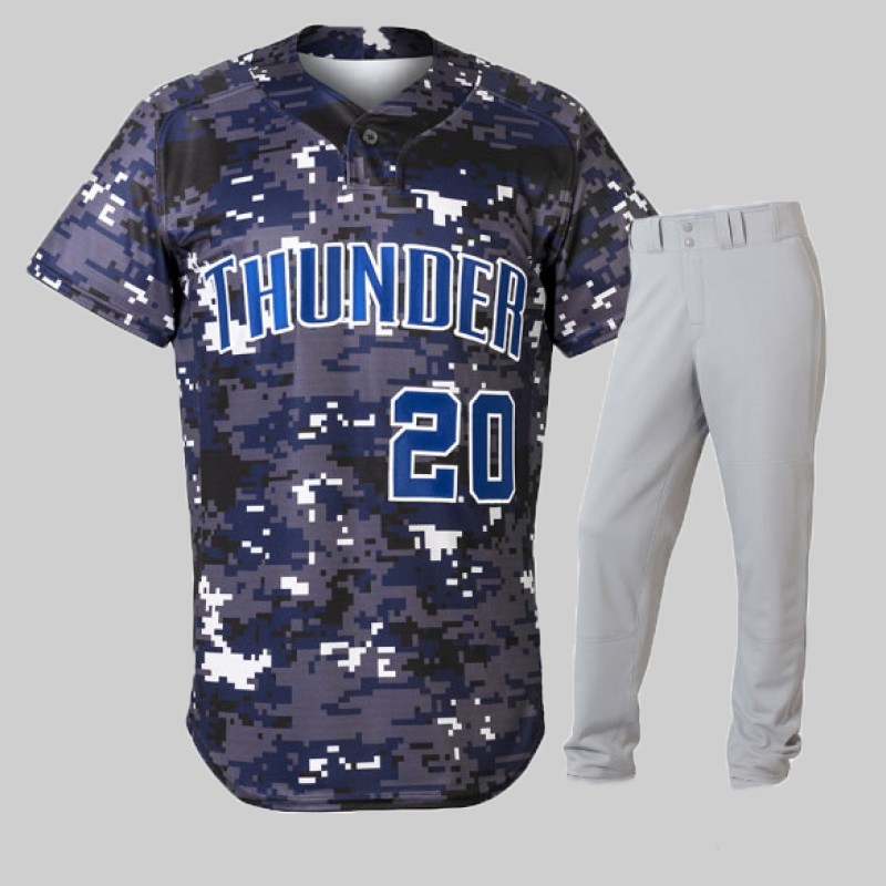 Baseball  20 Thunders all over printed Jersey with white pant Customize uniform