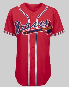 Braves Baseball Jersey Front Full Buttons