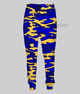 Royal Blue and Yellow Camo Men's Sublimation Joggers | Sweatpants With Best Prices
