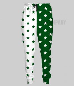 Green and White Designs Custom Sublimation Joggers | Sweatpants With Cheap Prices