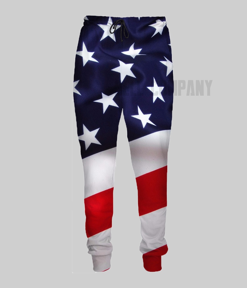American Flag Custom Men's Sublimation Joggers | Sweatpants 3D Designs