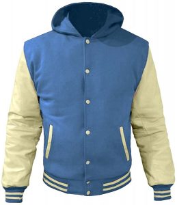 Light Blue Hooded Varsity Jackets