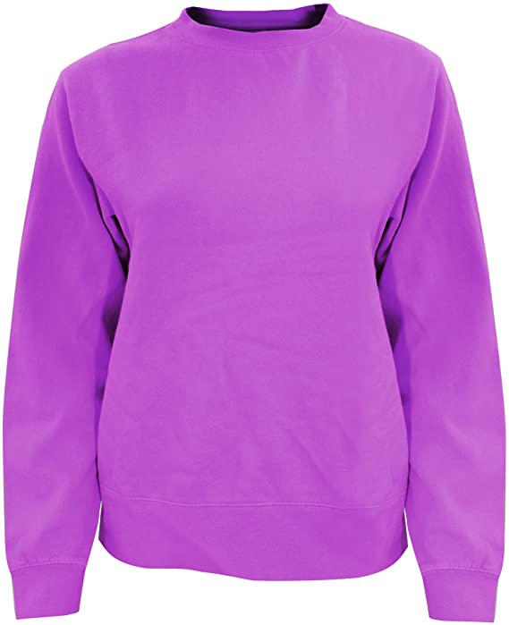 Custom purple color fleece oversized plain embroidered sweatshirts for women