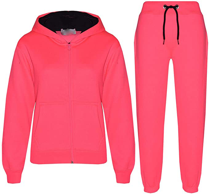 Ladies Thick Cotton Fleece Pink Color Women Sweat suit
