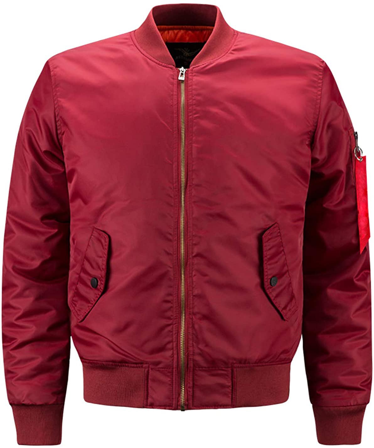 Custom logo wholesale blank plain black bomber jacket for men