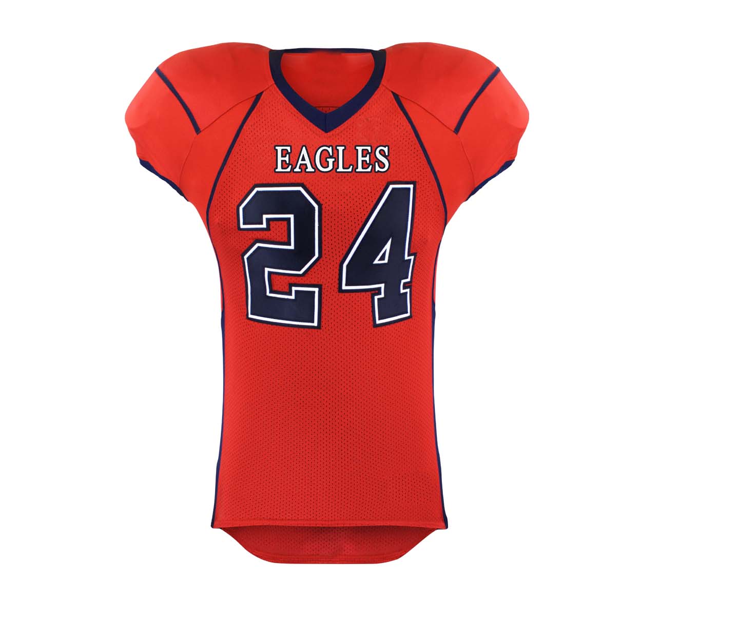 Red American Football Jersey With Applique Number