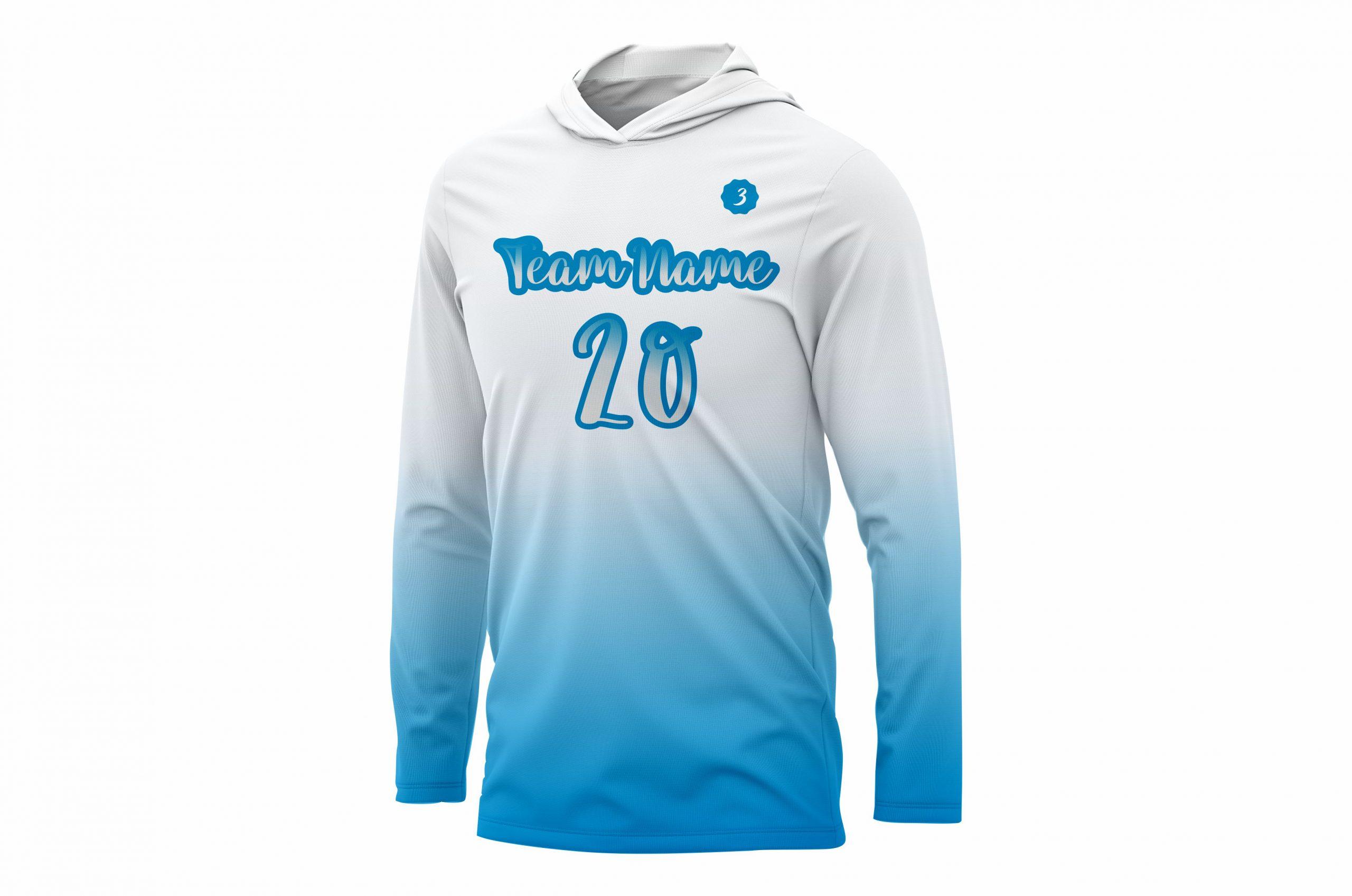 Royal and White Custom Basketball Shooting Shirt Sublimated with Your Own Team Name or Logo Wholesale