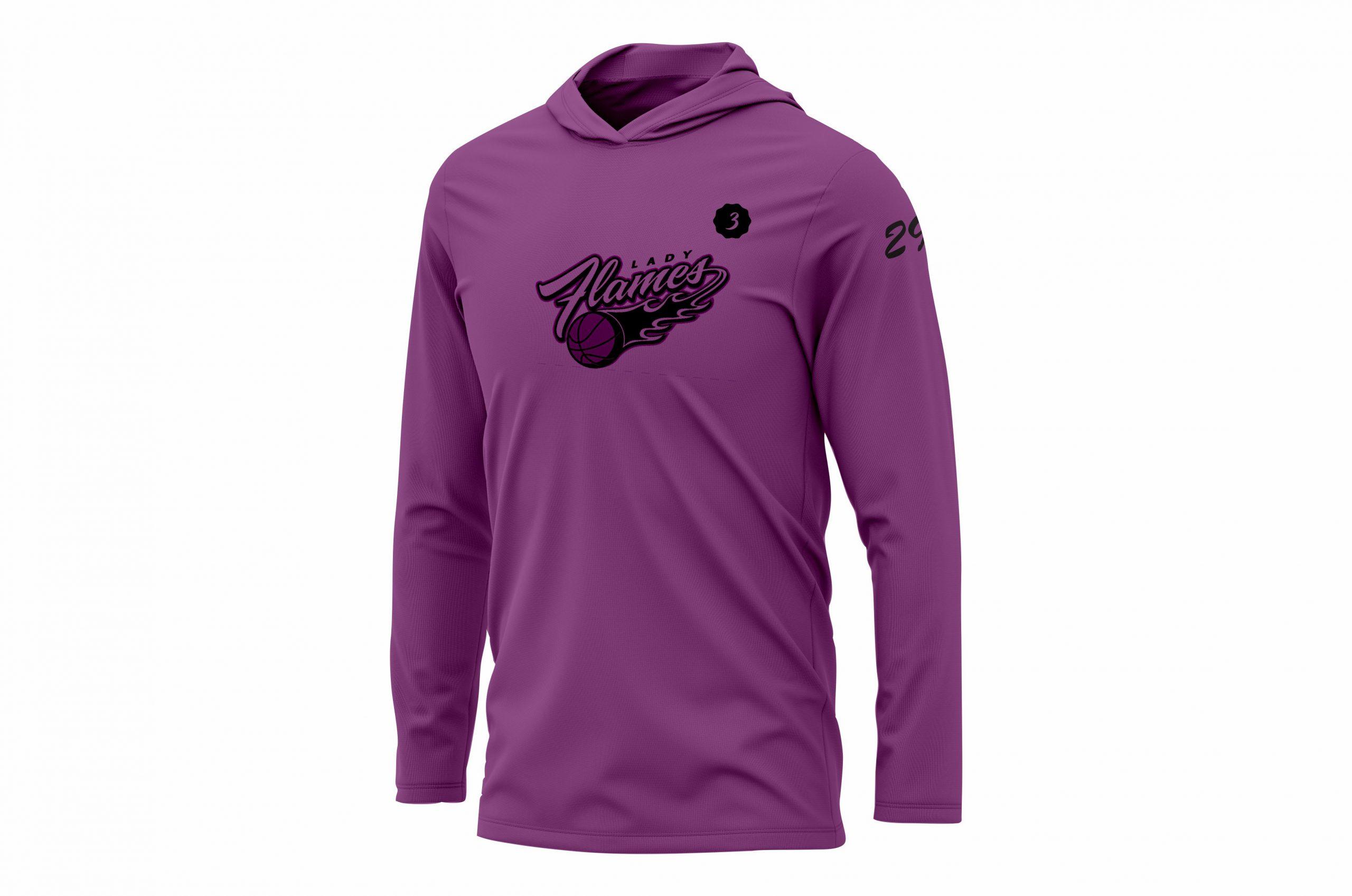 Purple Lady Hames Custom Basketball Shooting Shirt Sublimated