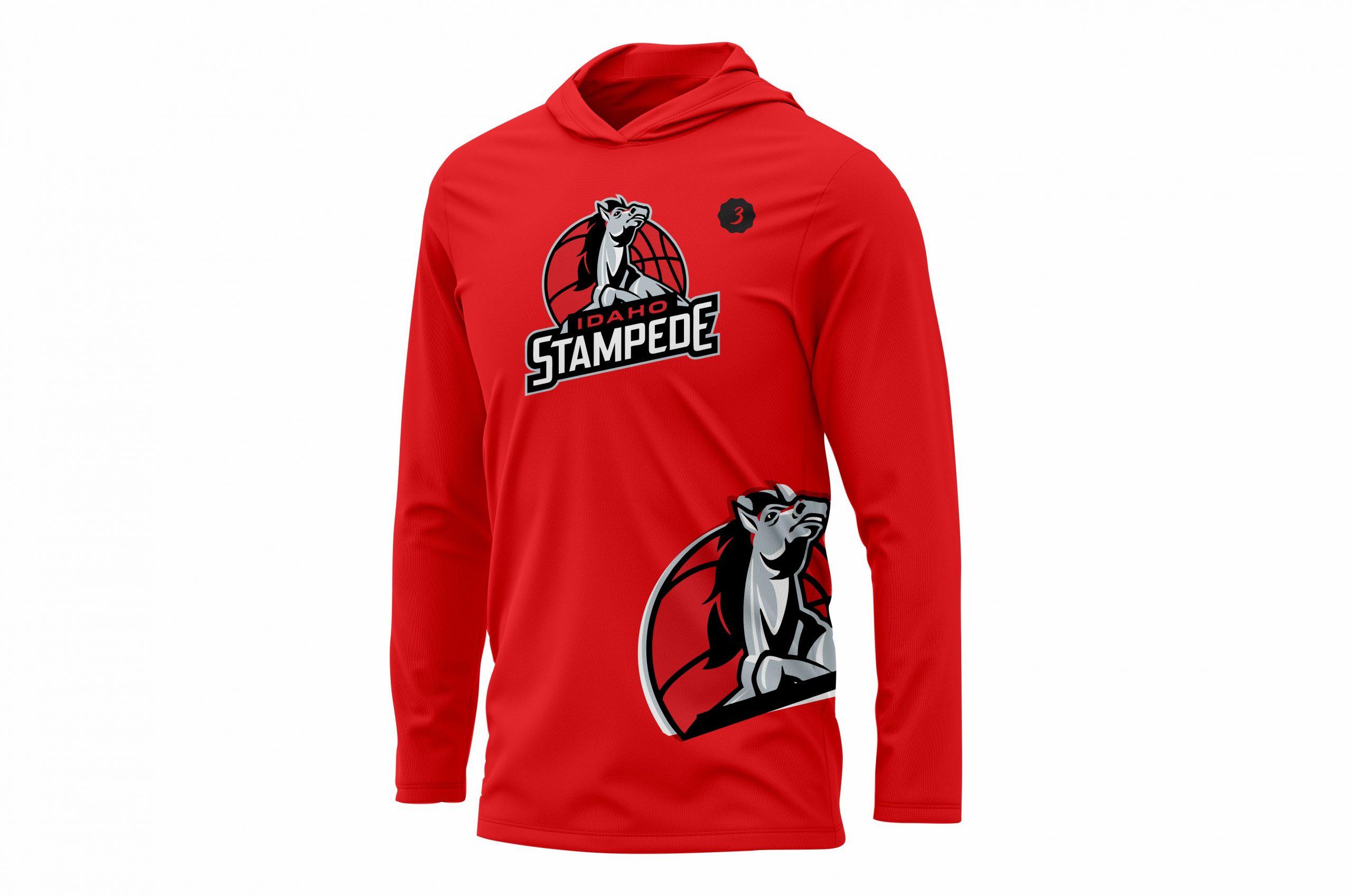 Red Stampede Custom Basketball Shooting Shirt Sublimated