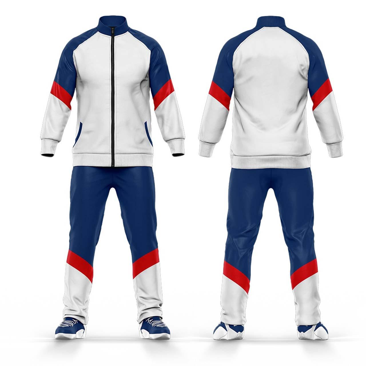 Bulk Wholesale Cheap Custom Logo Tracksuit Designs Soccer Team And Club Training White Tracksuits