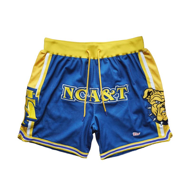 Custom Sports NCA&T Basketball Shorts with Tackle Twill Embroidery