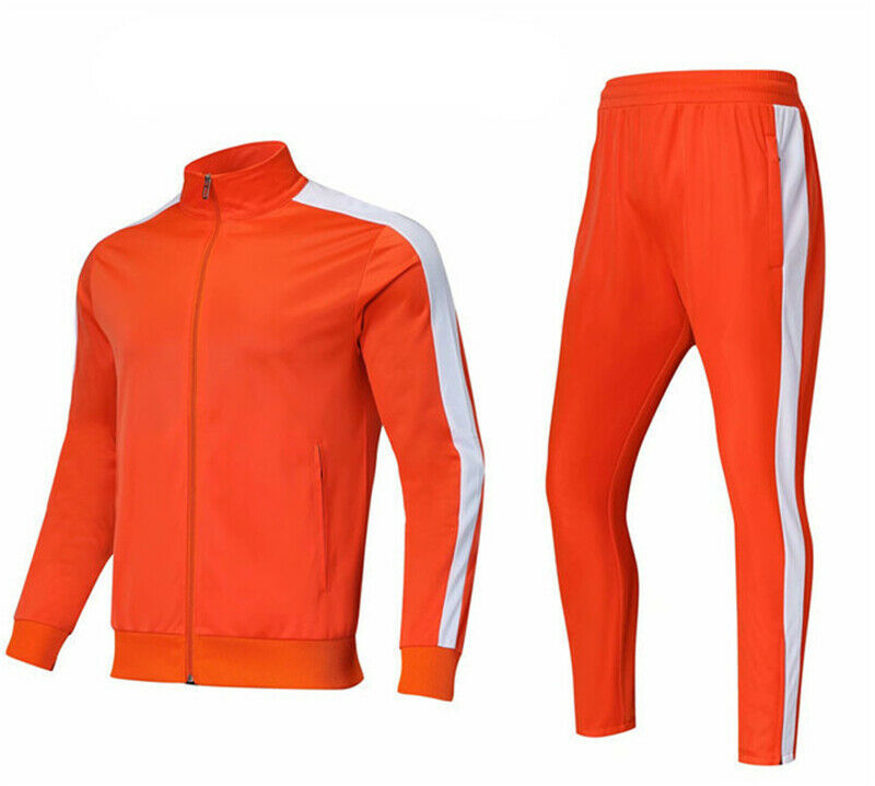 Custom Polyester Tracksuits With White Side Stripes