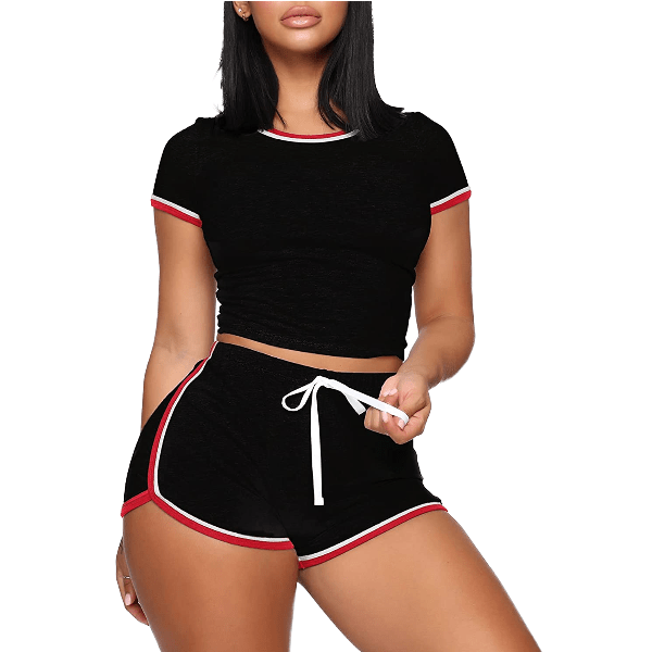 Custom Wholesale Women's sexy t shirt and shorts 2 pieces set outfits