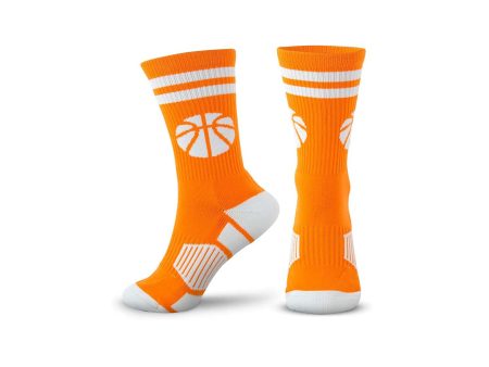 Custom Logo Outdoor Sport Orange Socks Men Running Custom Basketball Socks