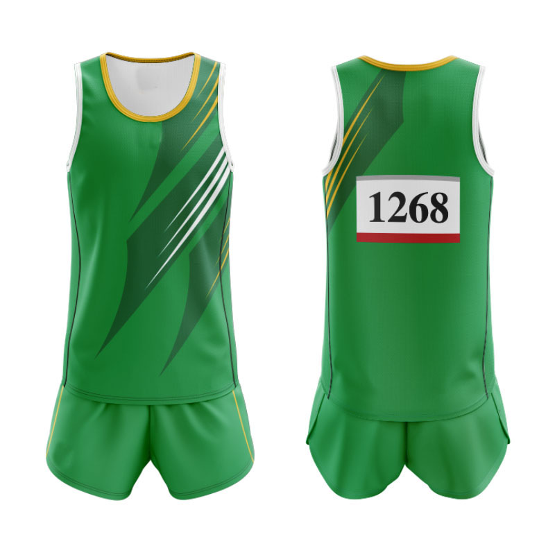 New Arrival blank Marathon men shirt shorts track suits Sets 100% Polyester Sleeveless track and field uniforms