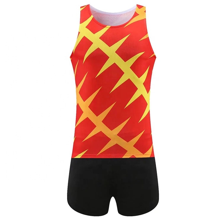 Latest Design running singlet design your own logo polyester quick dry running track and field uniform custom tank top for men
