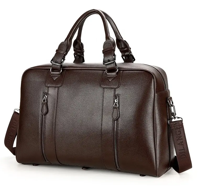 Customize Brand Logo Briefcase Bag Business PU Leather Shoulder Messenger Office Handbag Laptop Bags