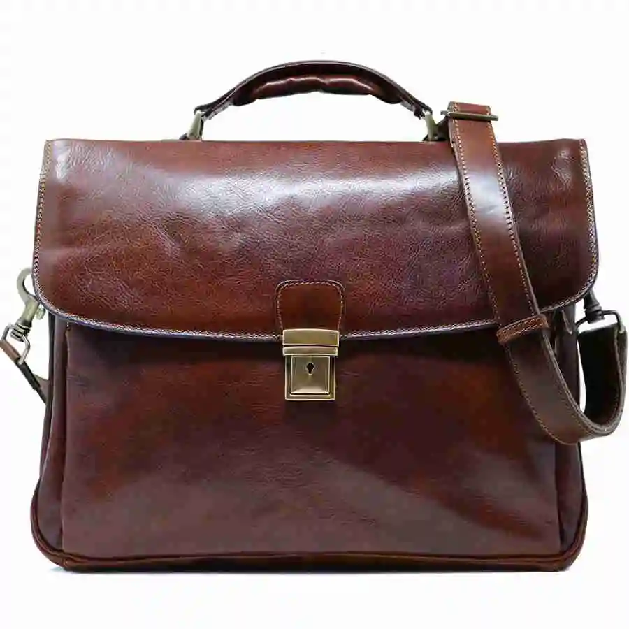 Wholesale Hand-made crazy Horse leather briefcase vintage leather men shoulder Crossbody Bag Business men leather messenger bags