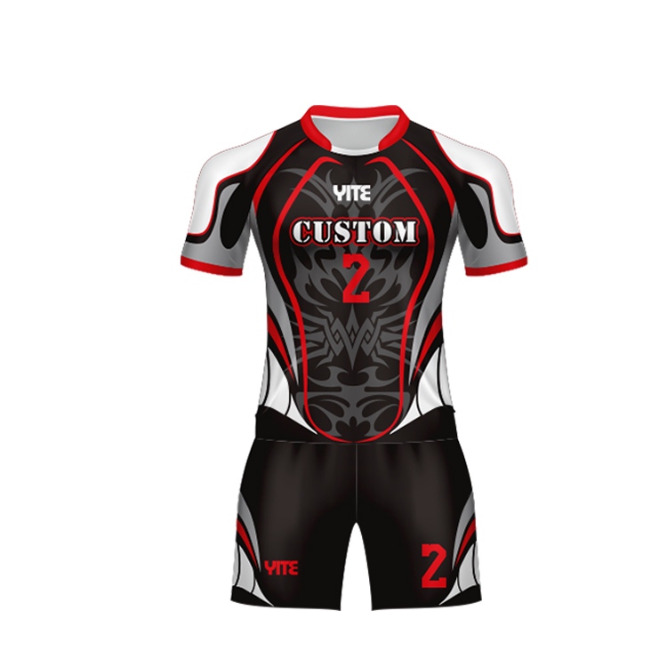 Wholesale Custom Design Rugby Shirt football uniforms wear Printing Sublimation Rugby Jersey uniform