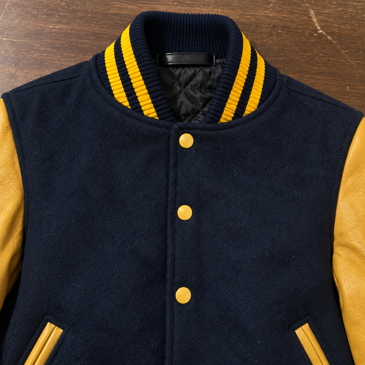 snap button varsity jacket