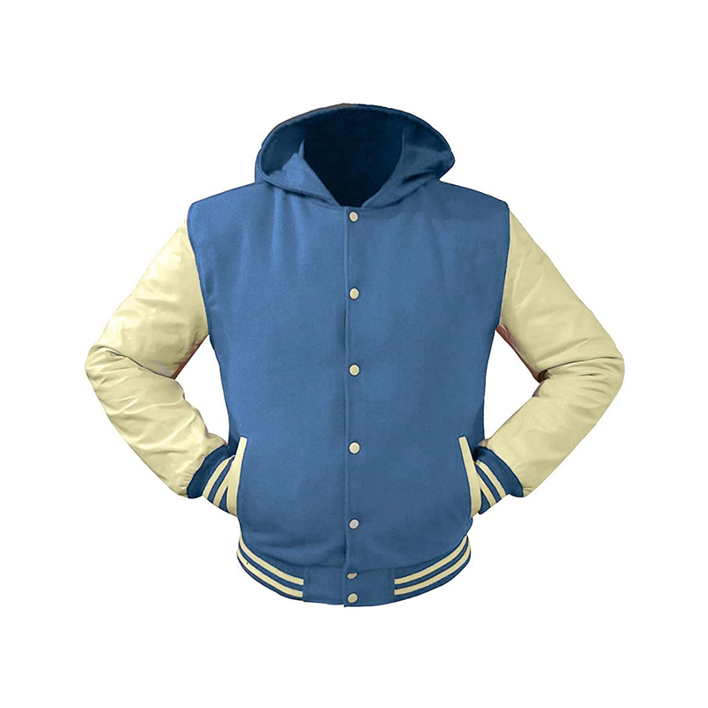 Light Blue Hooded Varsity Jackets