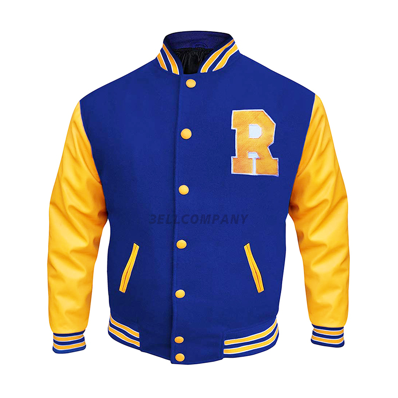 wholesale baseball bomber jacket with leather sleeves varsity jacket
