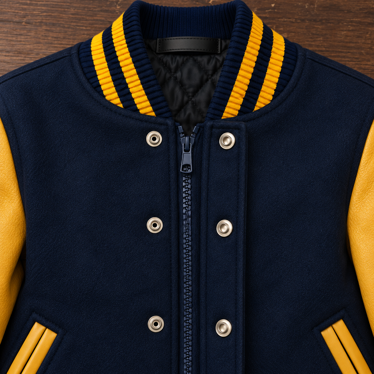 zip + button varsity jacket